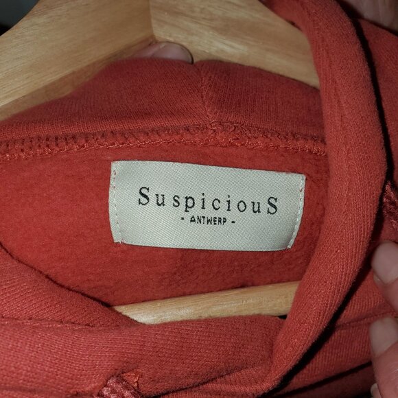 SUSPICIOUS ANTWERP THE CLASSIC HOODIE - BRICK RED Size LG - Picture 5 of 5